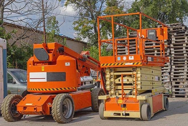 forklift truck transporting products in a warehouse in Brooklet GA